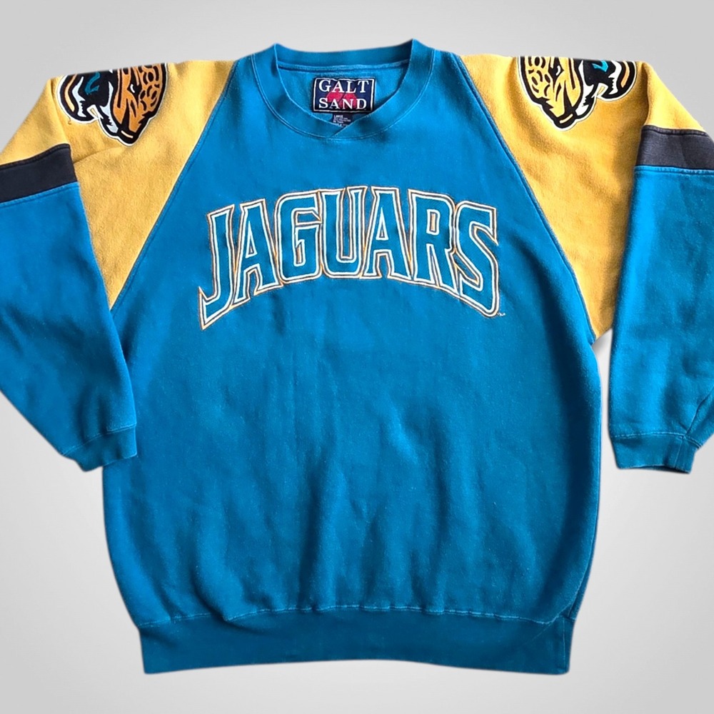 Vintage 1995 Jacksonville Jaguars NFL Sweatshirt Mens Large Teal  Raglan